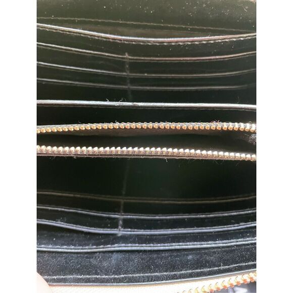 Victorias Secret Black Studded Card Case & Slim Zip Wallet Gold Silver Wristlet - Picture 6 of 13